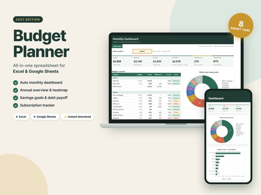 2027 Budget Planner template preview