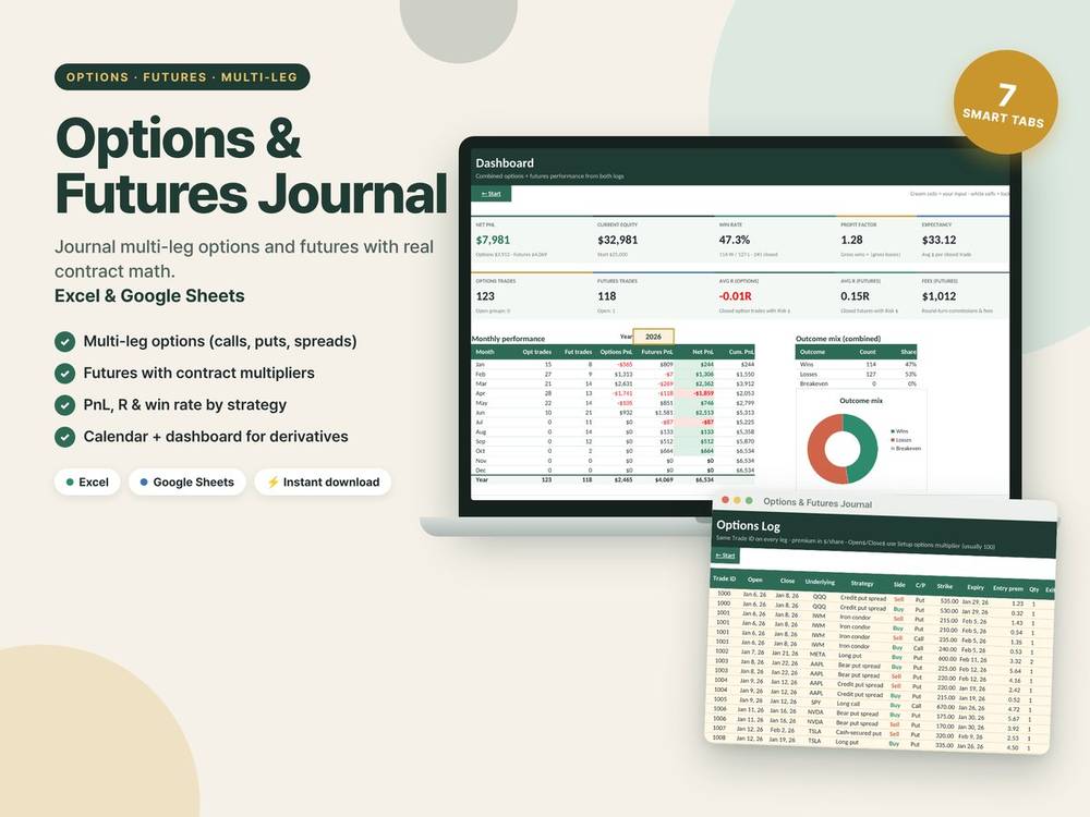 Options & Futures Trading Journal preview